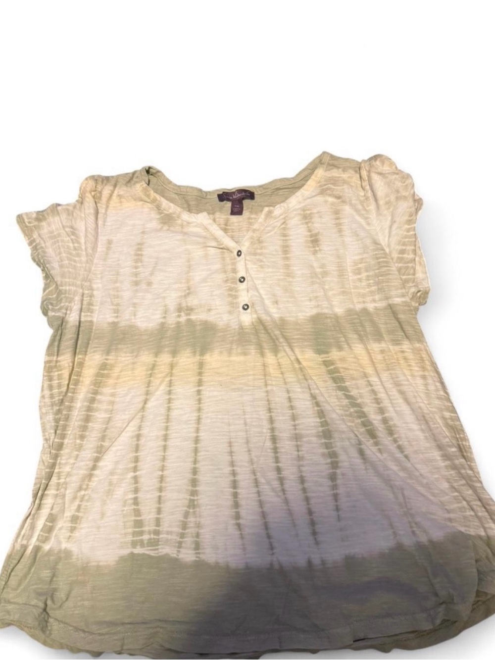 Gloria Vanderbilt short-sleeve tie-dye Henley top
